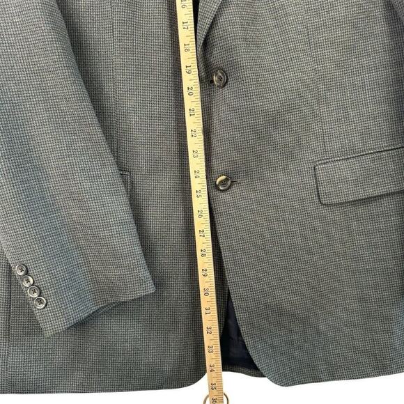 Light Academia Blazer Size 48L Oscar de la Renta Men Gray Check Classic Fit READ - Picture 6 of 13
